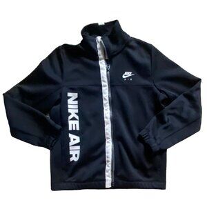 Nike Air Youth Zip Up Logo Track Jacket-Black/White-Small-GUC